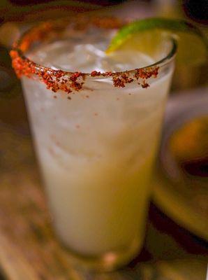 House margarita with Tajin. They use Cointreau and other higher quality ingredients.