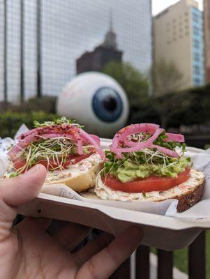 Millennial Falcon. Everything bagel and veggie shmear.