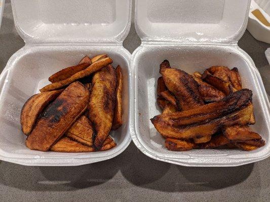 Fried ripe and green plantains