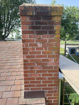 Old chimney showing spalling