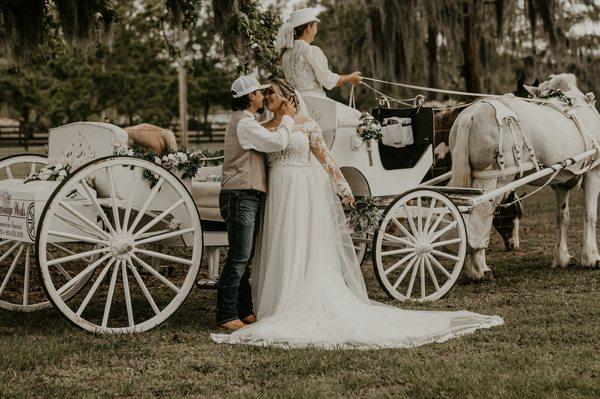 A pretty wedding with our Classic carriage in Jacksonville, FL.