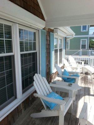 Front porch of the Kure Beach house that we completed the exterior painting on.