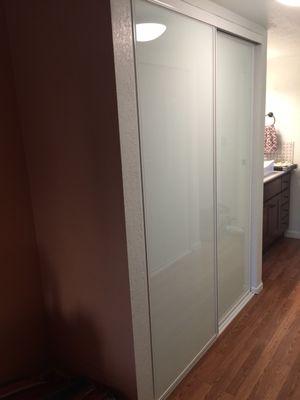 Closet Door with White Glass