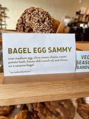 Bagel Egg Sammy Menu Item