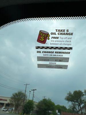 Oil sticker