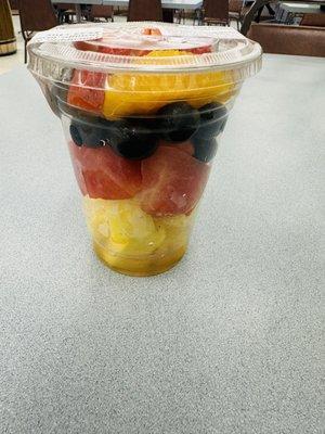 Packed with pineapple, strawberry, orange, grapes, watermelon!