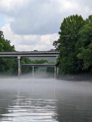 A little rain caused some fog