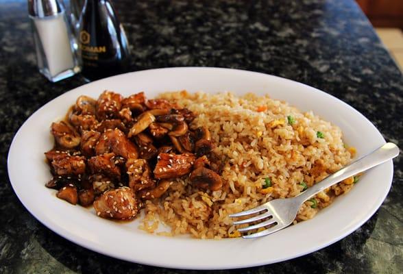 Teriyaki Chicken. Can't go wrong with protein+rice!