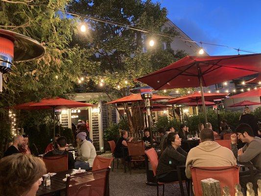 Evening crowd and patio