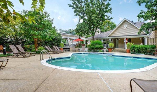 Outdoor, resort-style pool and sundeck