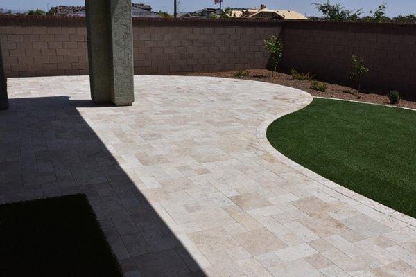 Travertine patio