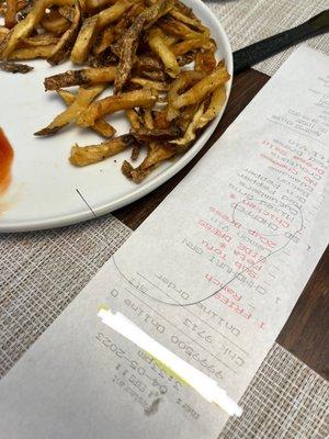 Hair in bag of Fresh-cut French Fries