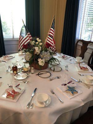 July 4th themed arrangement for an All Holiday Shower