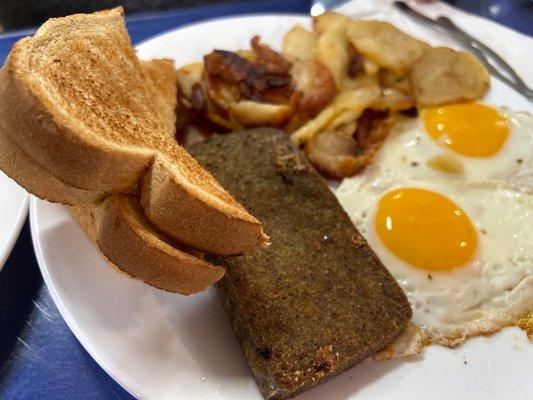 Scrapple with eggs