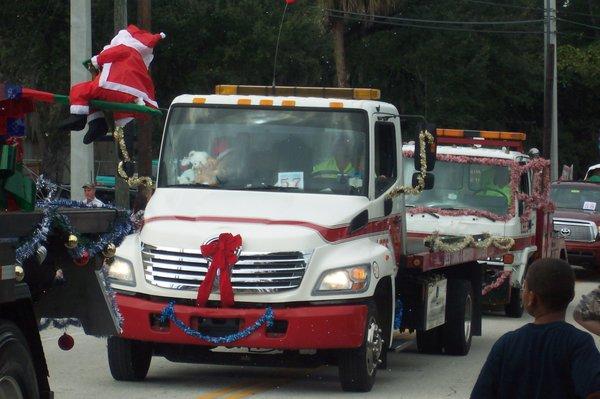 Going through a local parade