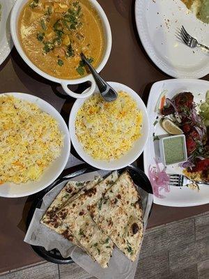 Paneer Korma with garlic naan