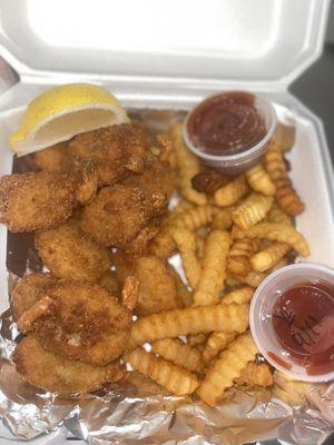 Fried shrimp dinner