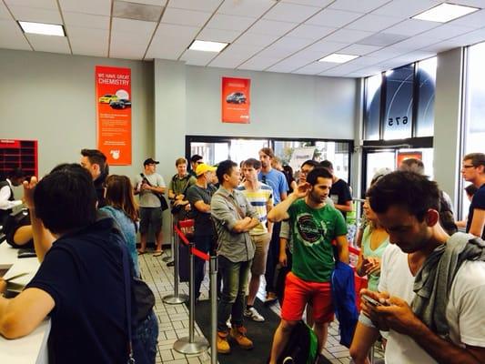 A very long line on a Saturday morning - it took us nearly 2 hours to rent a car!!!