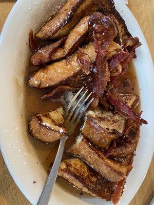 French toast and bacon (my wife crumbles her bacon on top-didn't come this way)