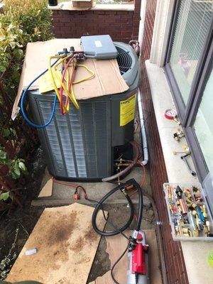 Installation of mini split require condensing unit install as well as indoor head.