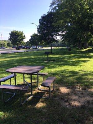 Picnic tables and charcoal grills available