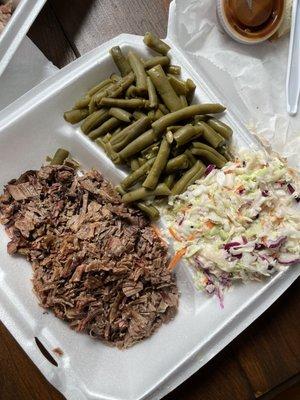 Green Beans, Coleslaw, & Beef Brisket