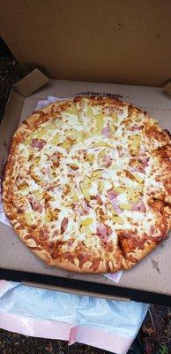 Hawaiian pizza for when camping is too rainy