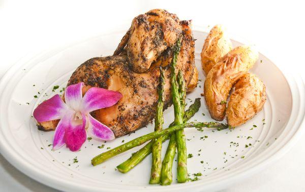 Herb Roasted Chicken Breast with Herb Roasted Fingerling Potatoes & Grilled Asparagus