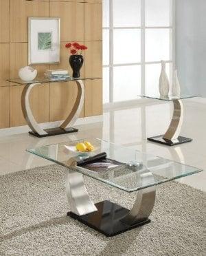 Acme Camille Chrome Coffee Table, End Table, and Sofa Table