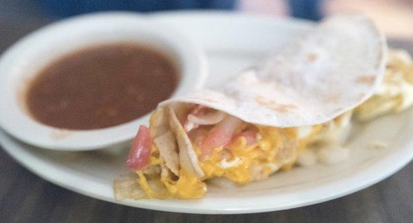 Migas taco with salsa