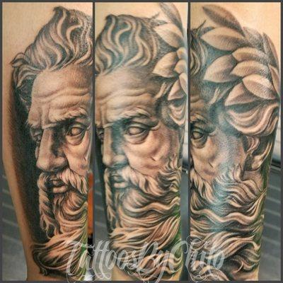 A nice Poseidon tattoo done on the forearm.