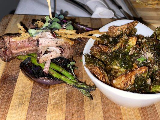 Lamb chops with Brussels sprouts