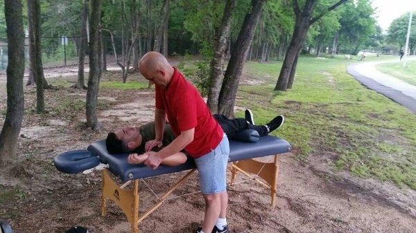 Complimentary massages at Terry Hershey Park