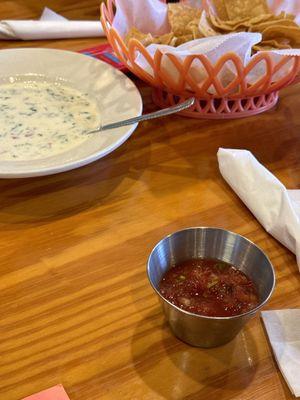 Queso, chips and salsa