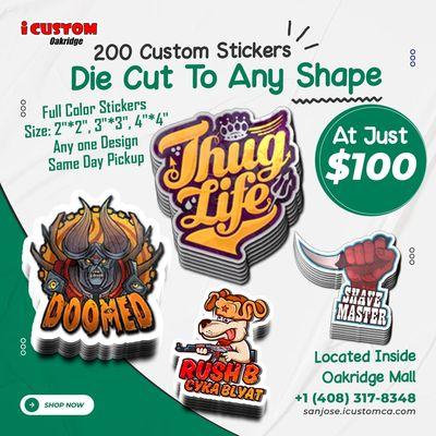 Amazing Sticker Deals!!
Buy a full stock of 200 full colour Stickers at just $100.