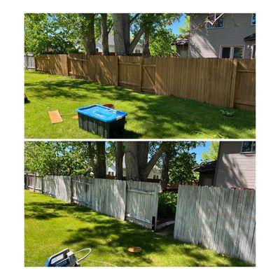 Fence staining