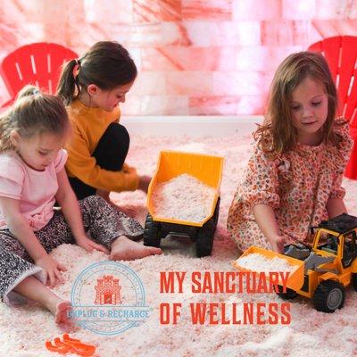 The children may play directly on the floor, on the Himalayan salt floor while taking in the pure dry salt air. Like a toothbrush for lungs.