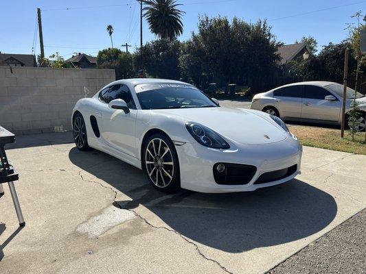 Clients Cayman in for a hand wax and paint correction quote