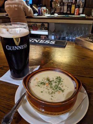 Drunken Cheddar Soup. The drunk is the same as my drink - Guinness