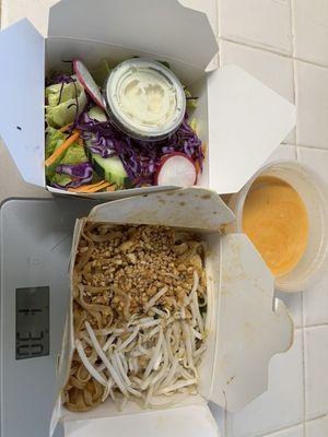 J. Pad Thai Lunch, Side Salad and Tom Ka Soup with Chicken