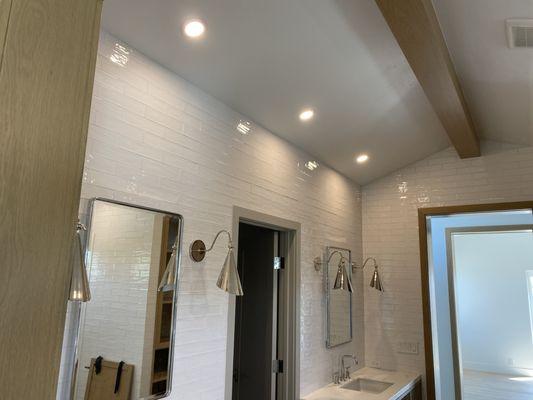 Wire and installation of wall sconce and recessed lights