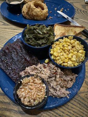 2 meat plate, I loved the smoked corn