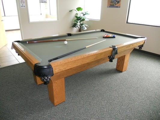 Pool table in drivers' lounge