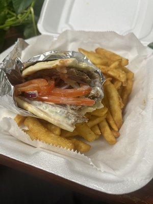 Gyro with fries