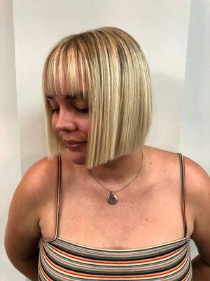 Very short and balayage blonde