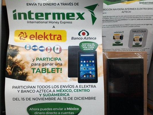 Tablet raffled to Intermex International Money Express winner Saul A.