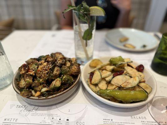 Brussels Sprouts, Crispy Zucchini and the Cold Plunge drink