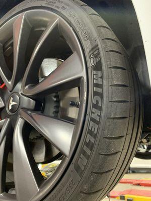 The Notorious Tesla Curb Rash  Get at California Automotive Solutions for rim touch ups