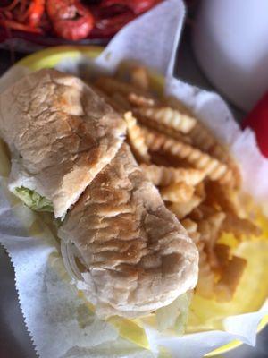 PoBoy sandwich with fries