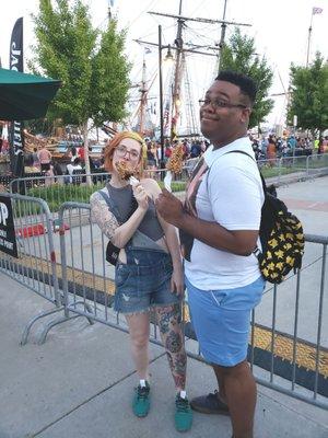 Chocolate covered cheesecake on a stick at Harborfest! Absolutely delicious!